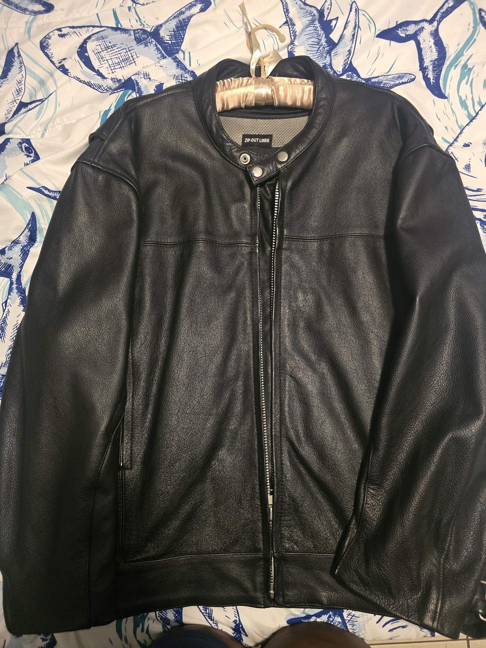Element Black Leather Bomber Jacket